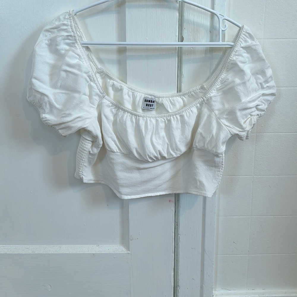 Sunday Best Puff Sleeve Crop Top